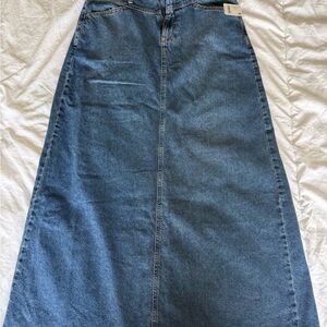 Free People Indigo Denim A-Line Skirt